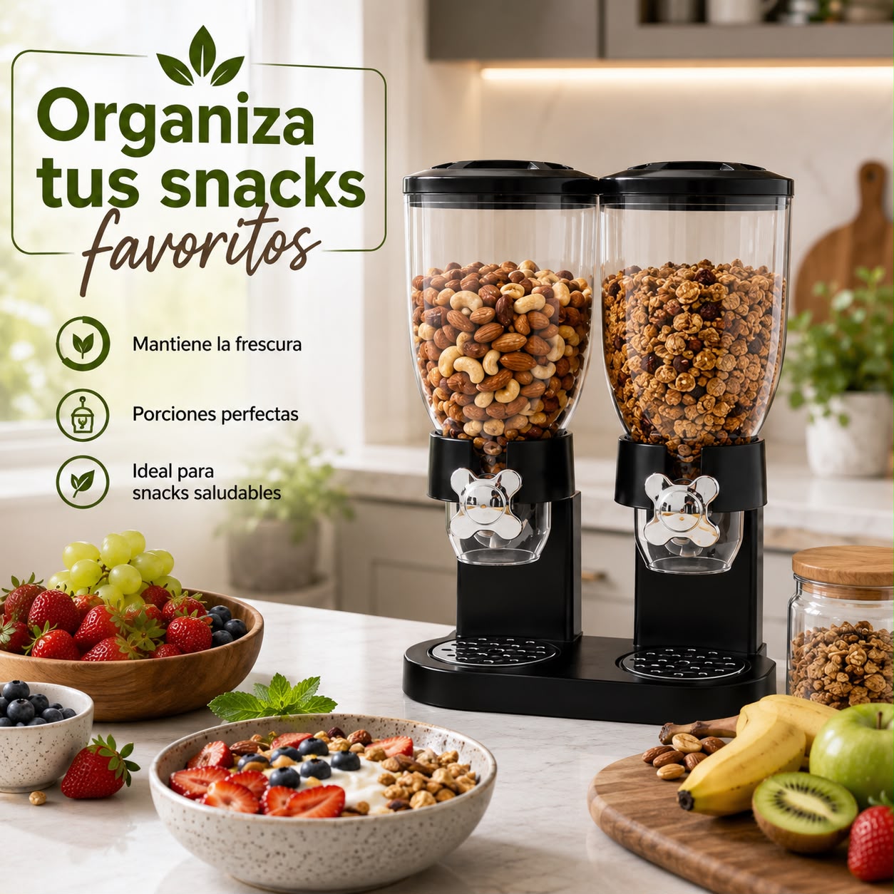🥣✨DISPENSADOR DOBLE DE CEREAL 4 LITROS🥣✨