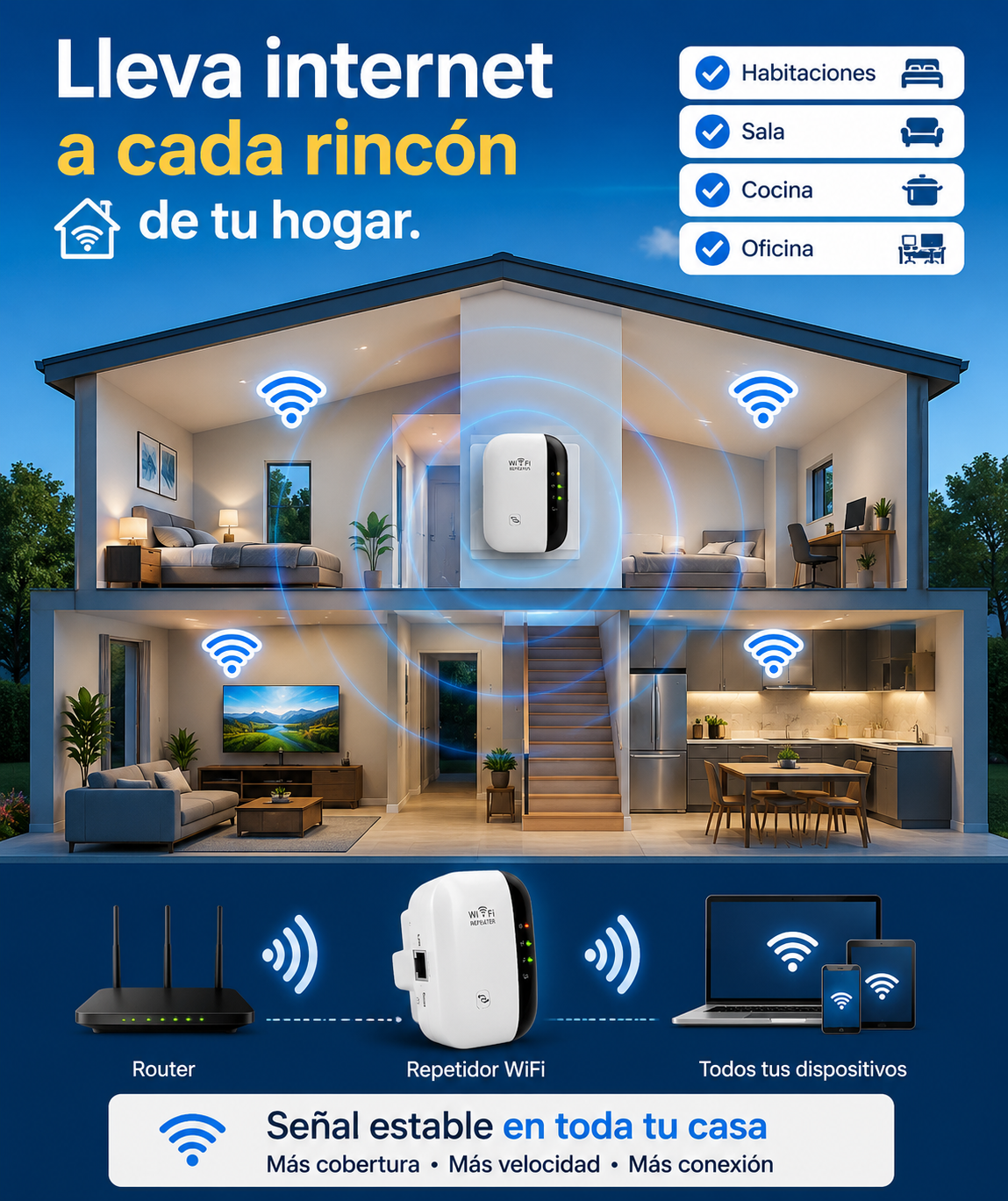 📶⚡REPETIDOR WIFI CON 2.4G Red WIFI Y 300Mbps📶⚡