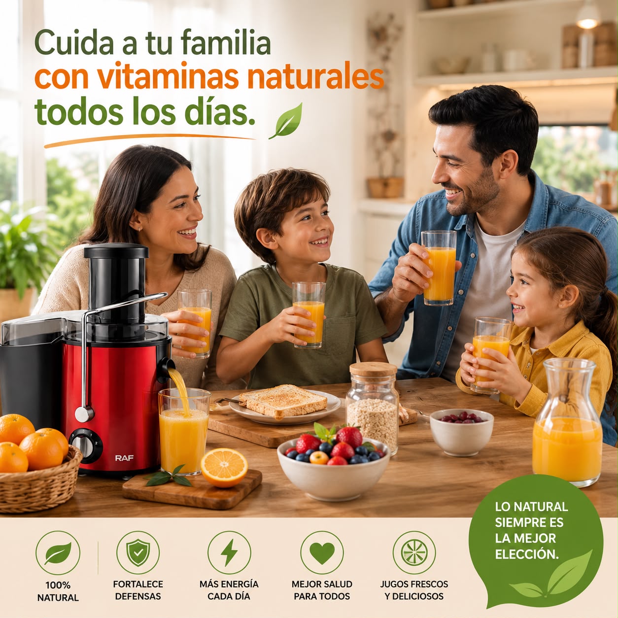 🍊 Extractor de Jugos RAF – Salud y frescura en cada vaso🍊