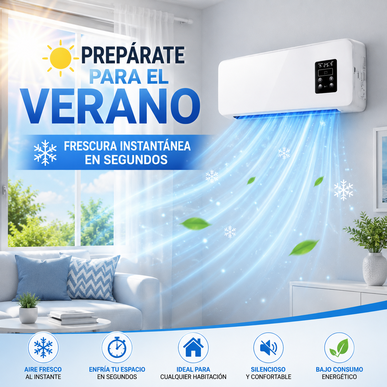 ❄️💙 MINI VENTILADOR DE AIRE INTELIGENTE DE PARED💙 ❄️